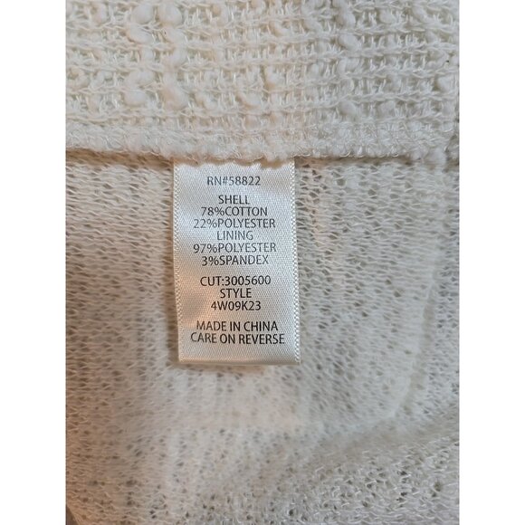 Max Studio London Frayed Trim Longline Cozy Cardigan Ivory Pockets Size 2X New - Picture 6 of 16